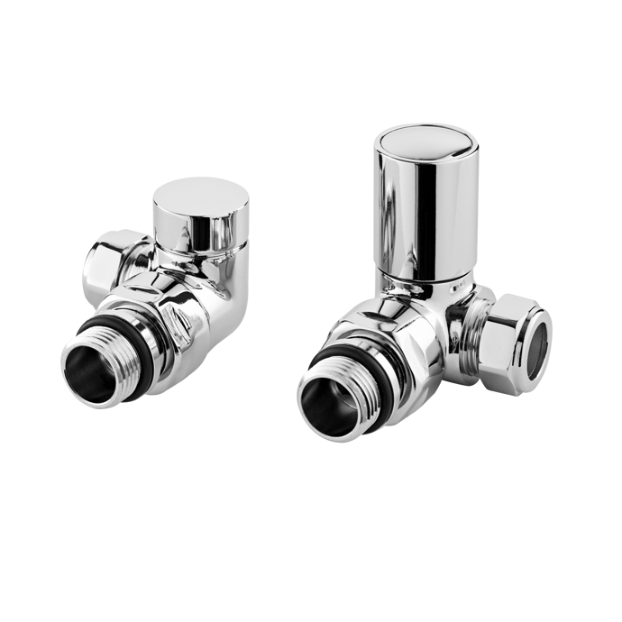 Fairford Minimalist Corner Radiator Valves, Pair