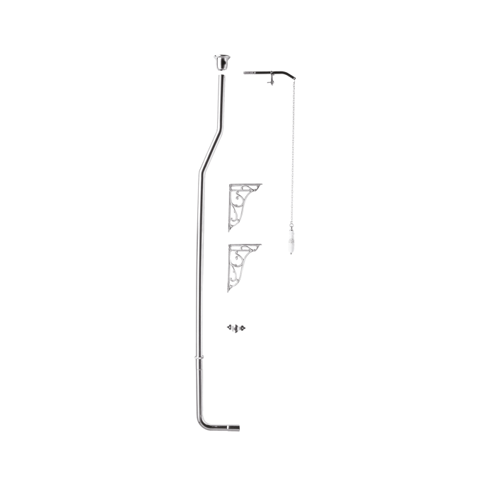 Fairford Hexam High Level Flush Pipe Kit, Chrome