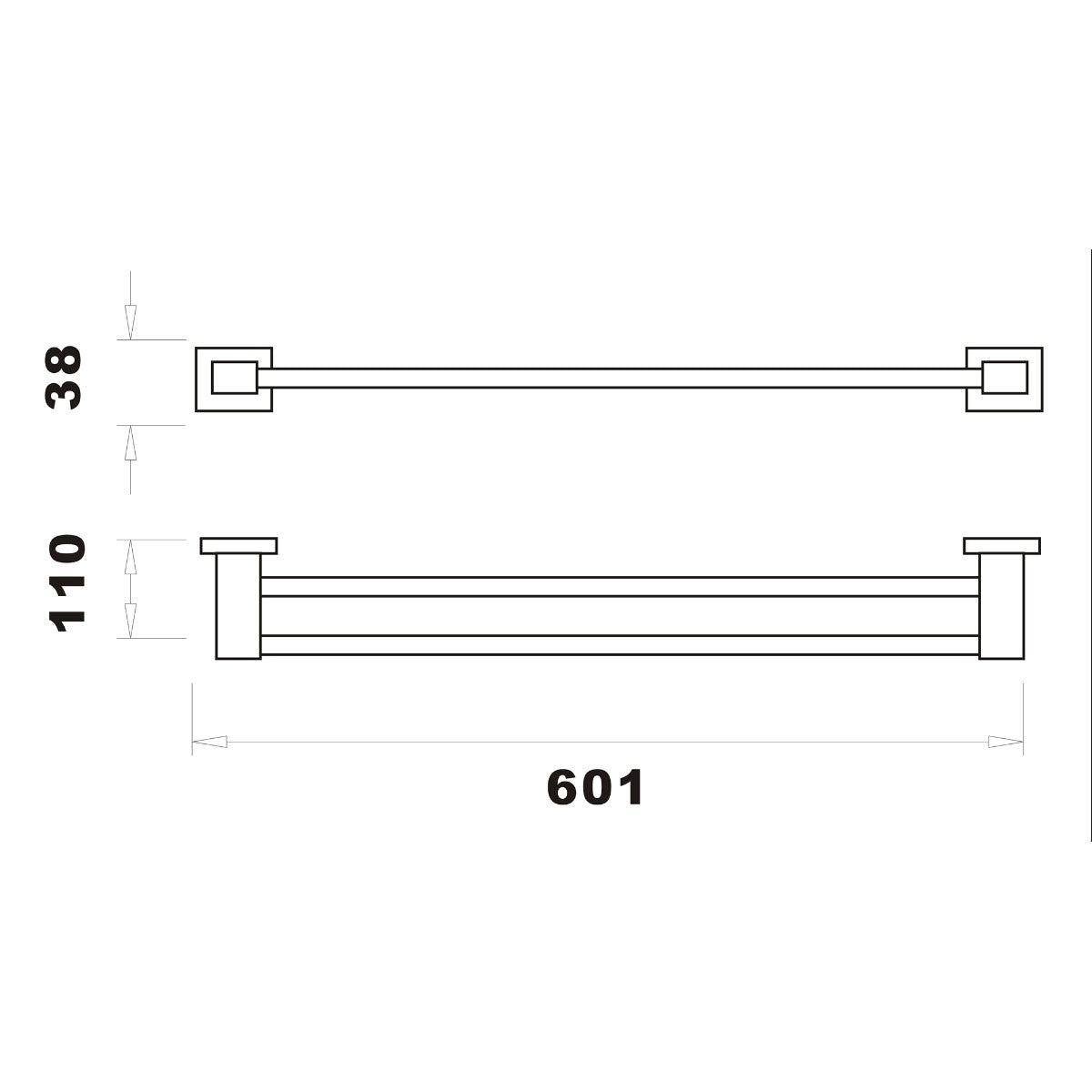 Fairford Brent Double Towel Bar