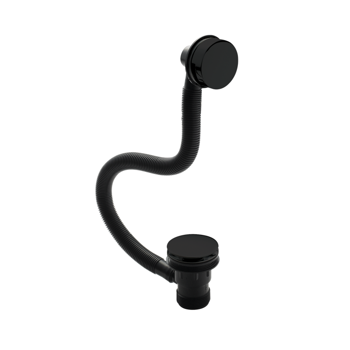 Fairford Matt Black Click Clack Bath Waste, Easyclean Grid