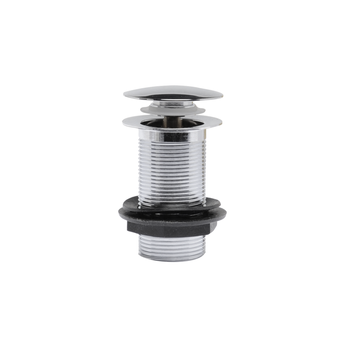 Fairford Chrome Push Button Basin Waste, Unslotted