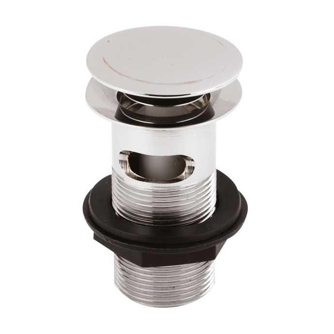 Fairford Chrome Push Button Basin Waste, Round