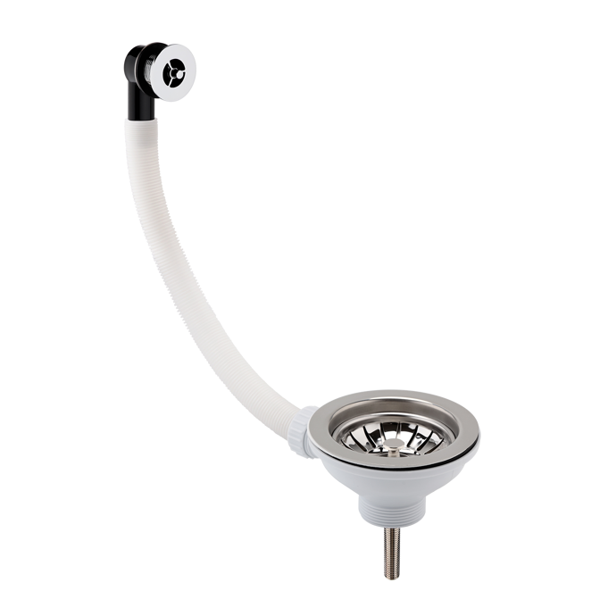 Fairford Chrome Basket Strainer Waste, Round Overflow