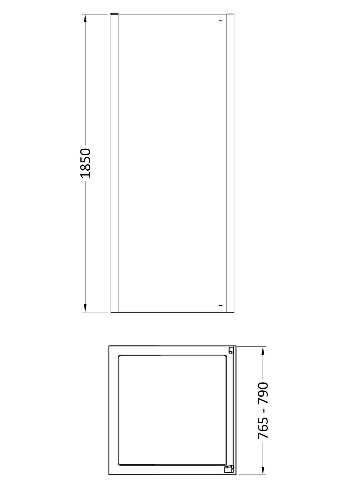 Fairford 6mm 800mm Shower Enclosure Side Panel