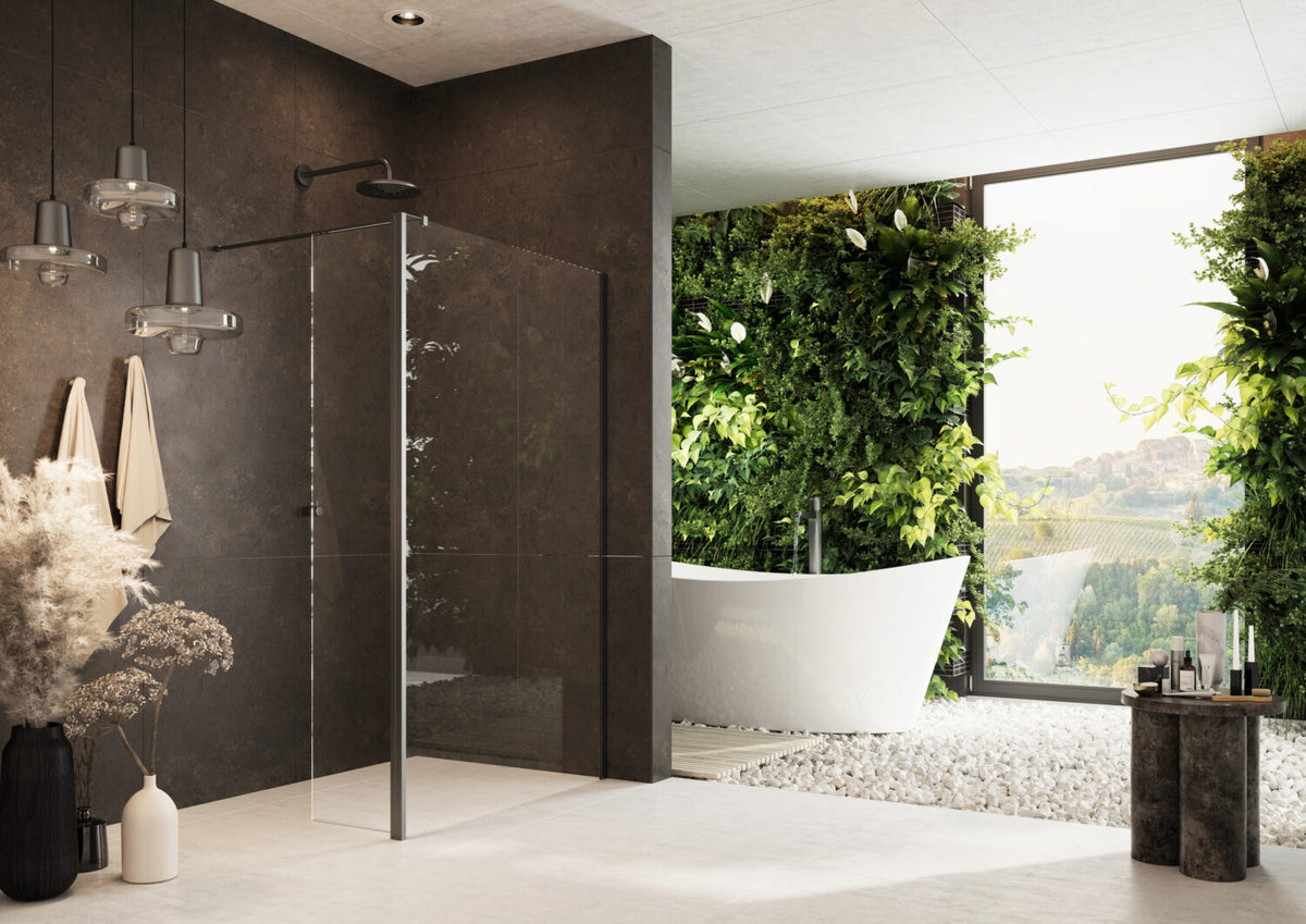 Fairford 10mm 300mm Brushed Brass Hinged Return Panel