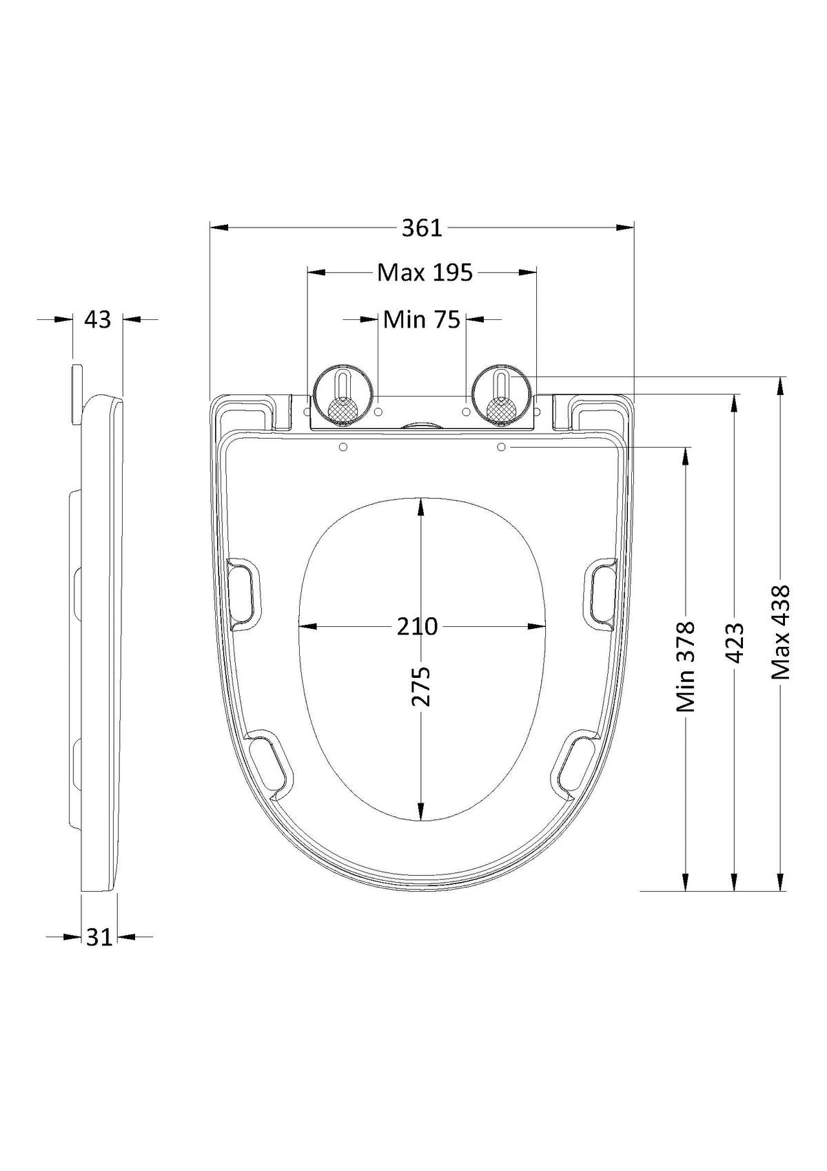 Fairford Round Wrapover Soft Close Replacement Toilet Seat