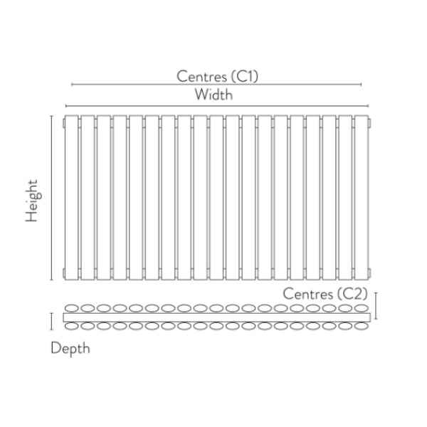 Fairford Apex White Double Designer Radiator 600mm X 767mm