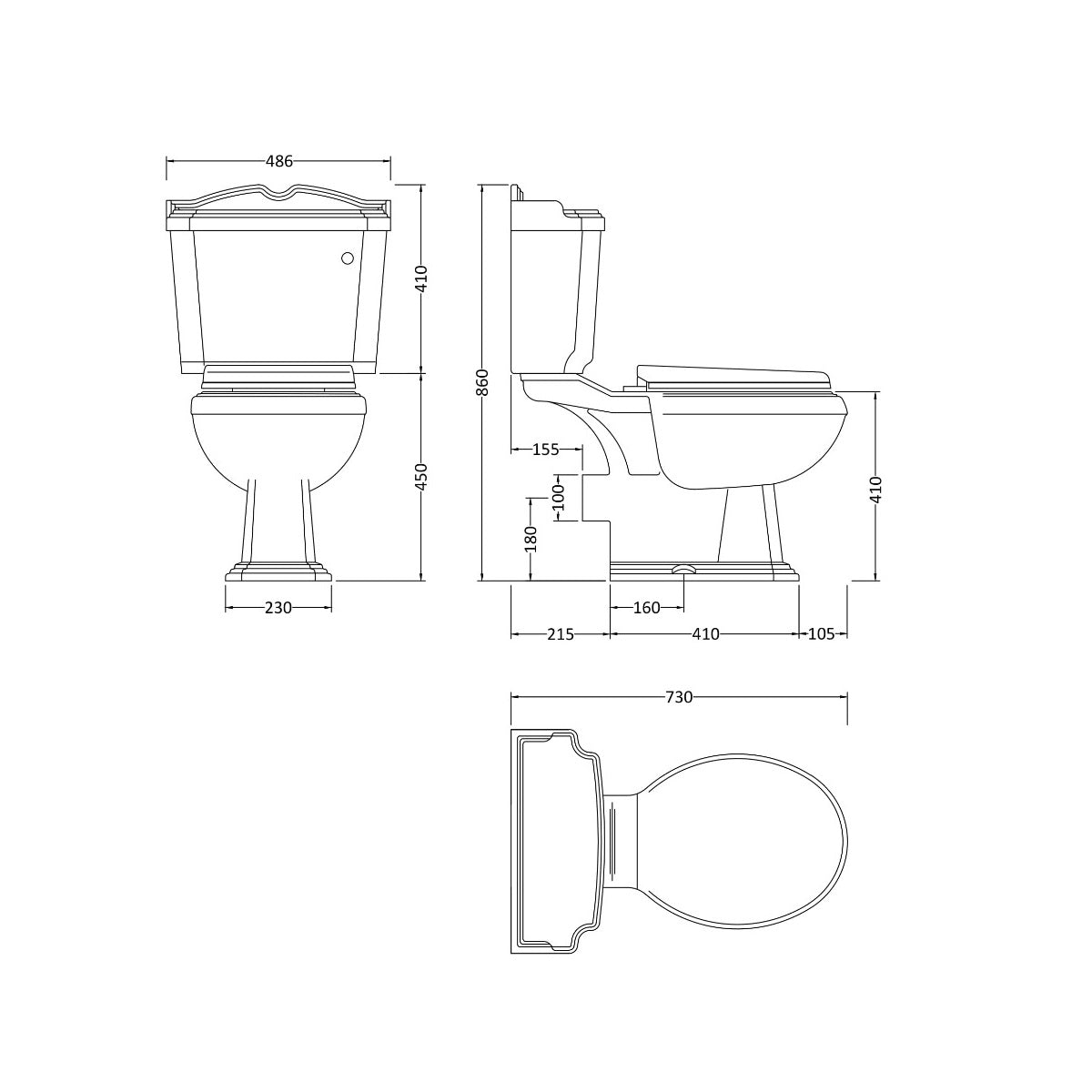 Fairford Winchester Close Coupled Toilet with Soft Close Seat