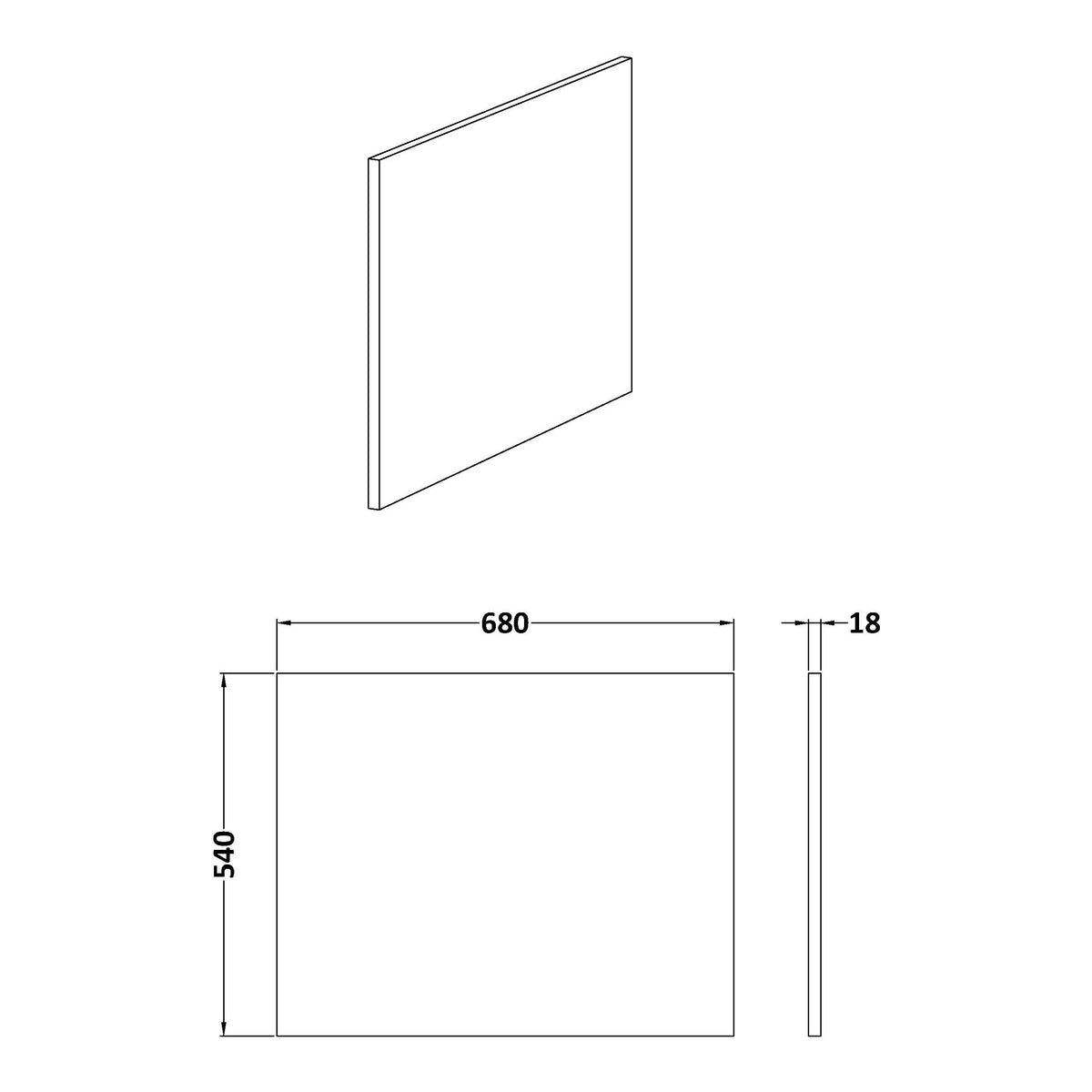 Fairford Gloss Grey 700mm L Shaped Bath End Panel