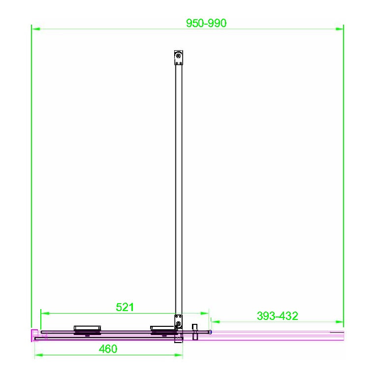 Fairford 8mm Frameless 1000mm Matt Black Sliding Shower Door