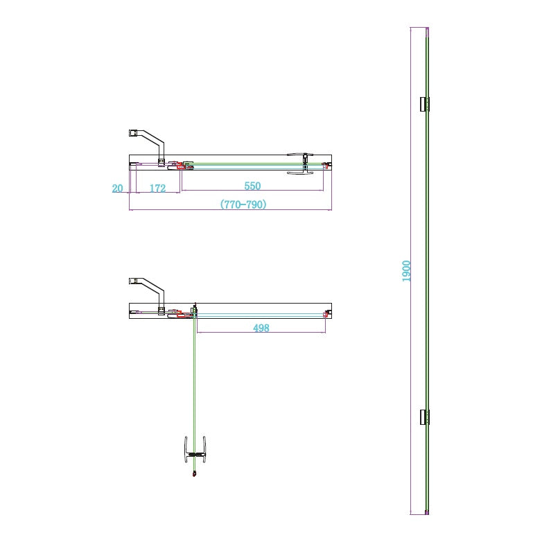 Fairford 8mm Frameless 800mm Chrome Hinged Shower Door
