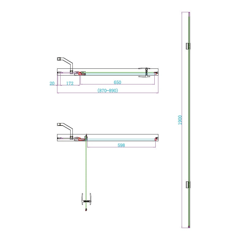 Fairford 8mm Frameless 900mm Chrome Hinged Shower Door