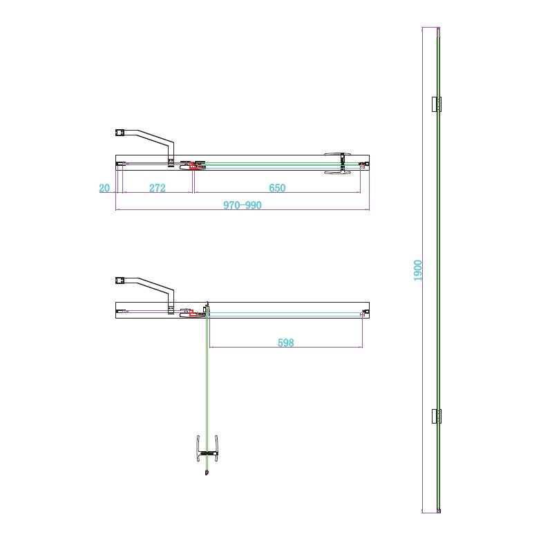 Fairford 8mm Frameless 1000mm Chrome Hinged Shower Door