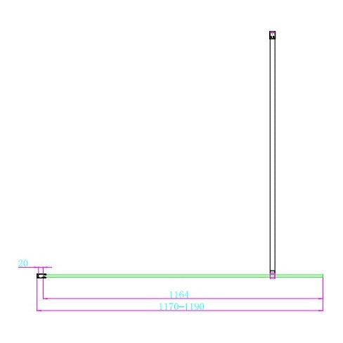 Fairford 10mm 1200mm Brushed Brass Wetroom Screen