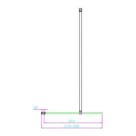 Fairford 10mm 600mm Matt Black Wetroom Screen