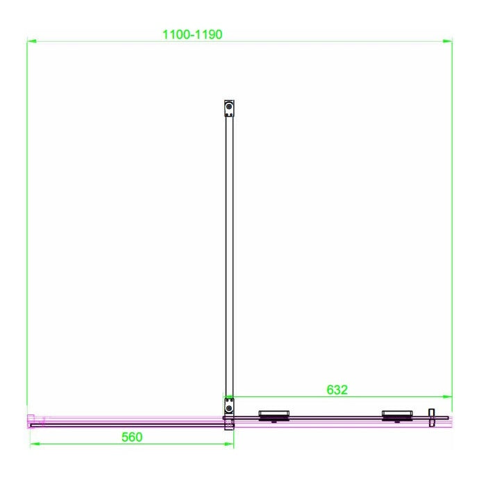 Fairford 8mm Frameless 1200mm Brushed Brass Sliding Shower Door