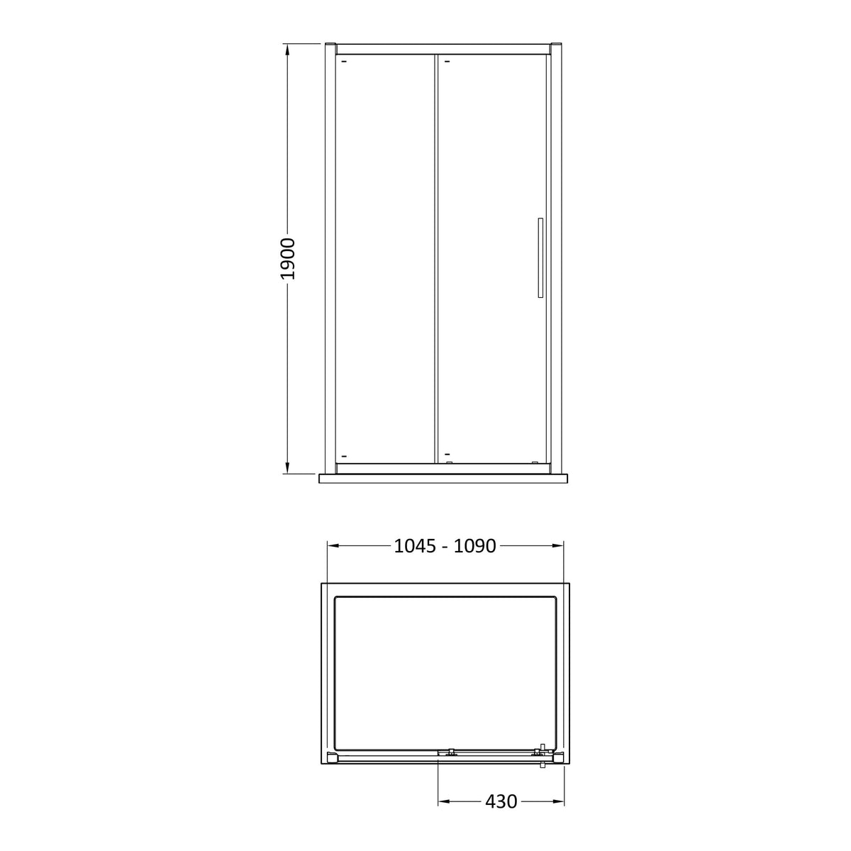 Fairford 8mm, 1100mm Sliding Shower Door