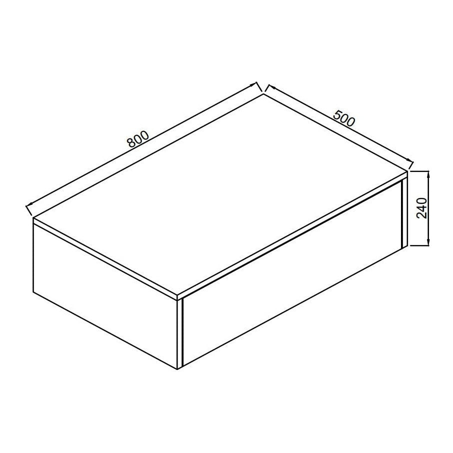 Fairford Linea Oak 800mm Wall Hung Vanity Shelf
