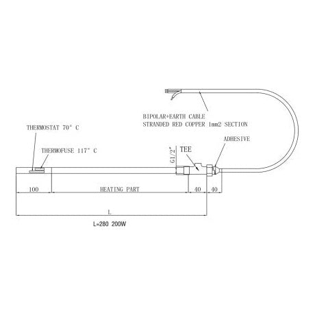 Fairford Matt Black 200W Heating Element