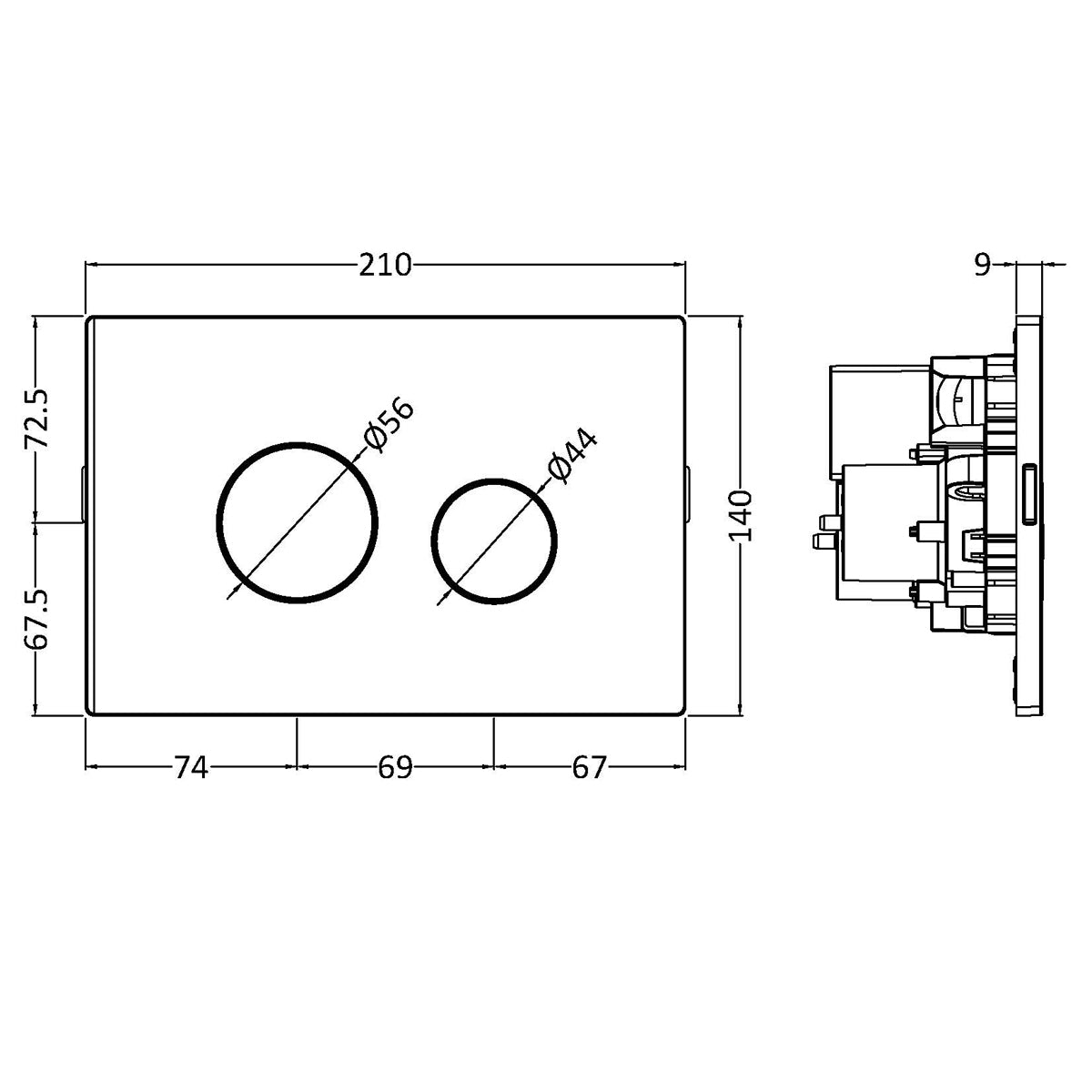 Fairford Matt White Dual Flush Plate