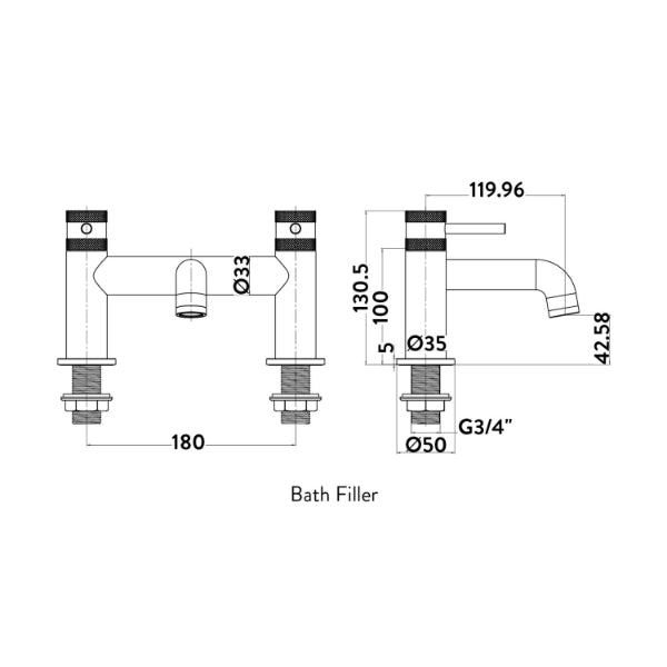 Fairford Element 7 Chrome Bath Filler