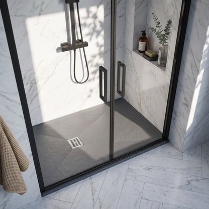Fairford Rectangular Grey Slate Shower Tray, Center Waste-1700mm x 800mm