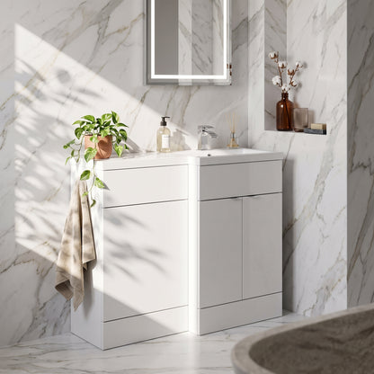 Fairford 1100mm Gloss White Right Hand Pack