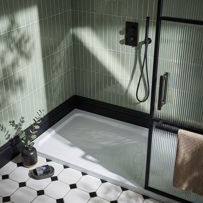 Fairford 1500 x 760mm Rectangular Shower Tray, Corner Waste