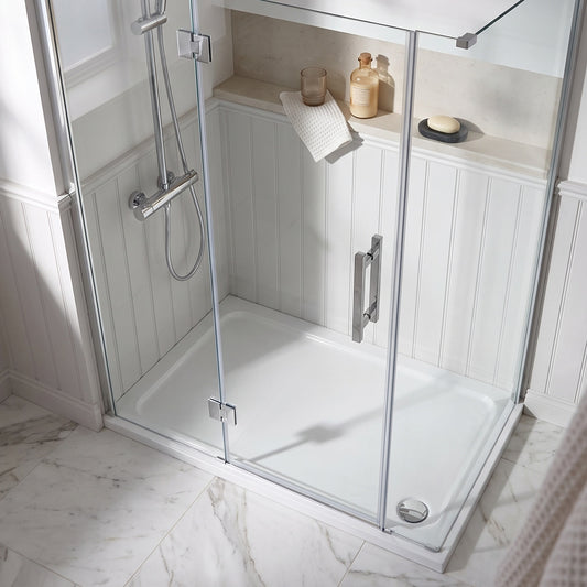 Fairford 1700 X 700mm Rectangular Shower Tray, Corner Waste
