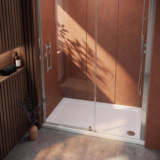 Fairford 1600 x 900mm Rectangular Shower Tray, Corner Waste