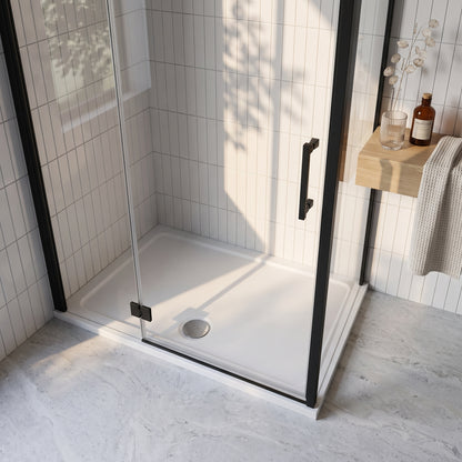Fairford 900 x 800mm Rectangular Shower Tray, Corner Waste