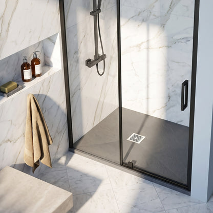 Fairford Rectangular Grey Slate Shower Tray, Center Waste-1200mm x 900mm