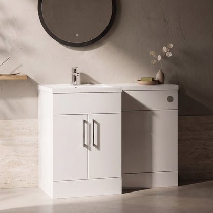 Fairford Union Gloss White 1200mm L Shape Left Hand Combination Pack