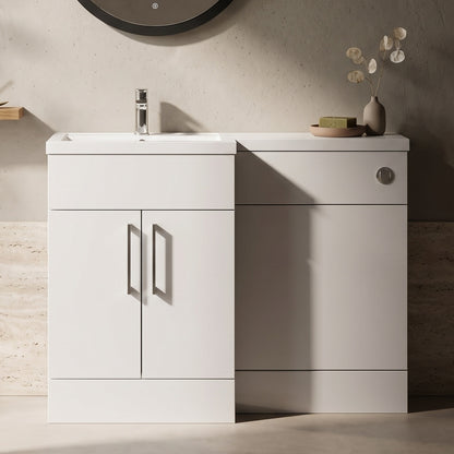Fairford Union Gloss White 1200mm L Shape Left Hand Combination Pack