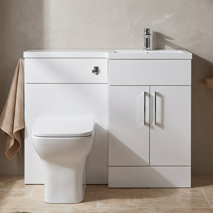 Fairford Union Gloss White 1100mm L Shape Right Hand Combination Pack