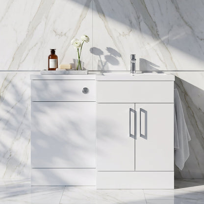 Fairford Union Gloss White 1100mm L Shape Right Hand Combination Pack