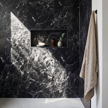 Hydraset Black Marble Gloss 1200 x 2400 Square Edge Wall Panel