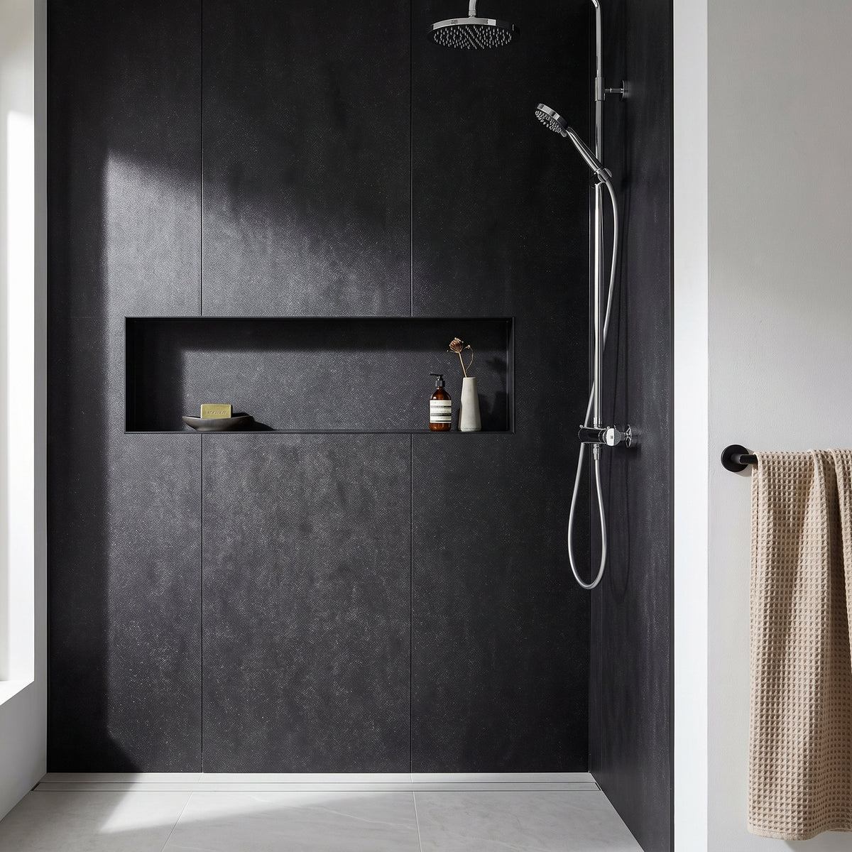 Hydraset Black Mineral 1200 x 2400 Square Edge Wall Panel