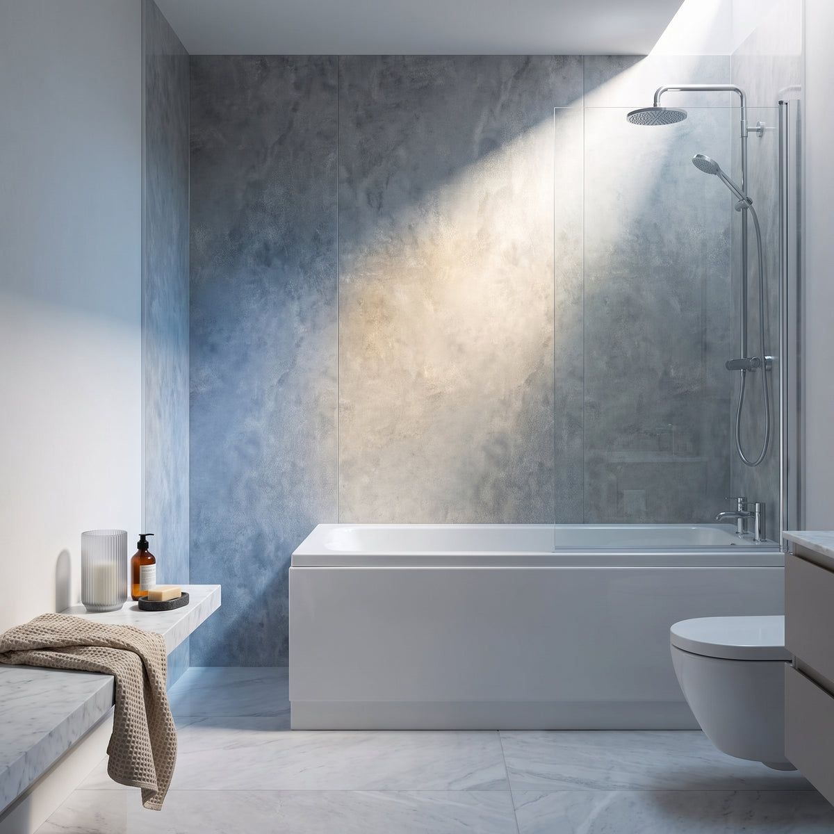 Hydraset Cloudy Marble Square Edge 2400 x 1200