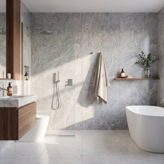 Hydraset Essentials Bardiglio Marble 2 pack Wall Panels 1000x2400mm