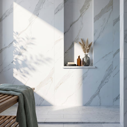 Hydraset Essentials Matt Carrara Marble 2 Pack PVC Wall Panels 1000x2400mm