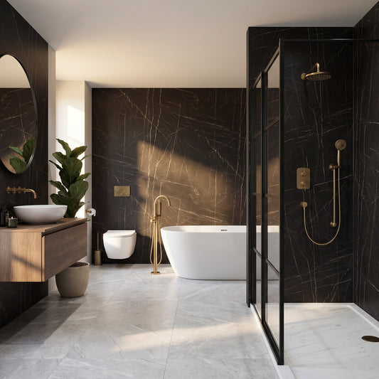 Hydraset Black Pietra 1200 x 2400 Square Edge Wall Panel
