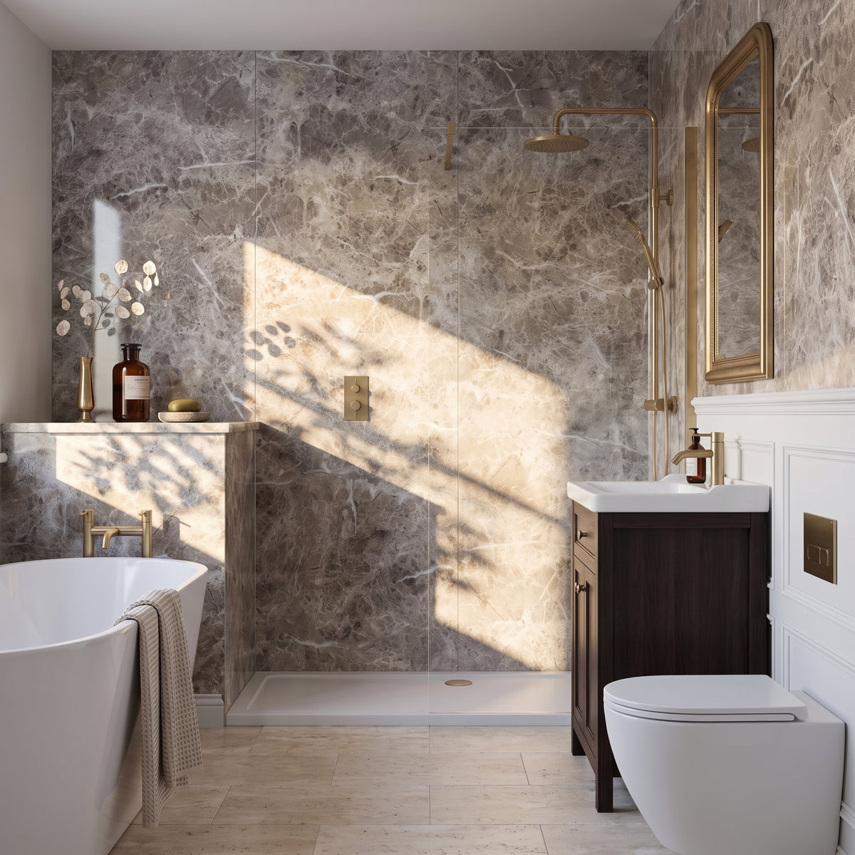 Hydraset Cappuccino Marble Gloss 1200 x 2400 Setlock Wall Panel