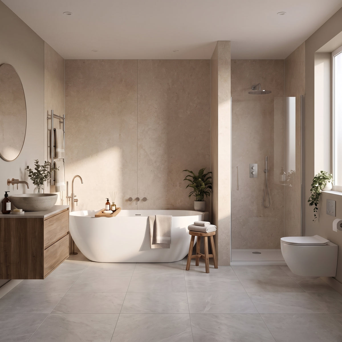 Hydraset Essentials Beige Concrete 2 pack Wall Panels 1000x2400mm