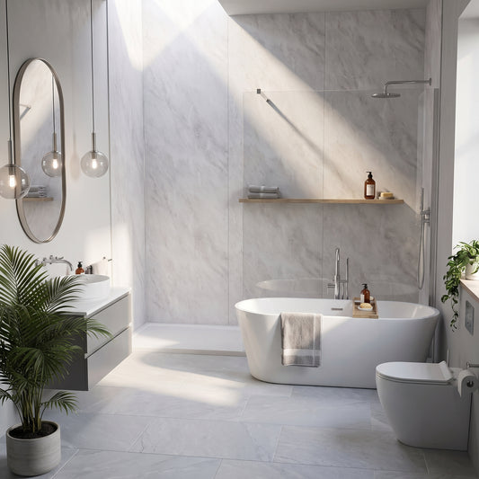 Hydraset Essentials Grey Marble 2 Pack PVC Wall Panels 1000x2400mm