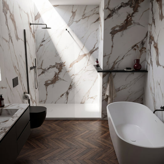 Hydraset Essentials Super-Matt Bronze Carrara 2 pack Wall Panels 1000x2400mm