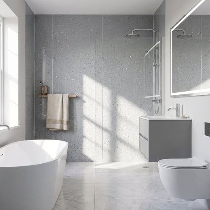 Hydraset Essentials Grey Sparkle 2 pack Wall Panels 1000x2400