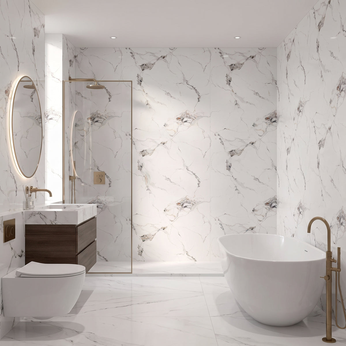 Hydraset Essentials Super-Matt Onyx Marble 2 pack Wall Panels 1000x2400mm