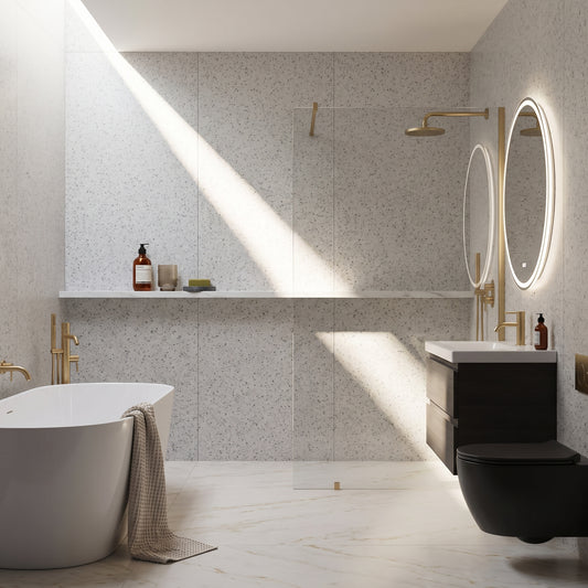 Hydraset Essentials Super-Matt Terrazzo Stone 2 pack Wall Panels 1000x2400mm