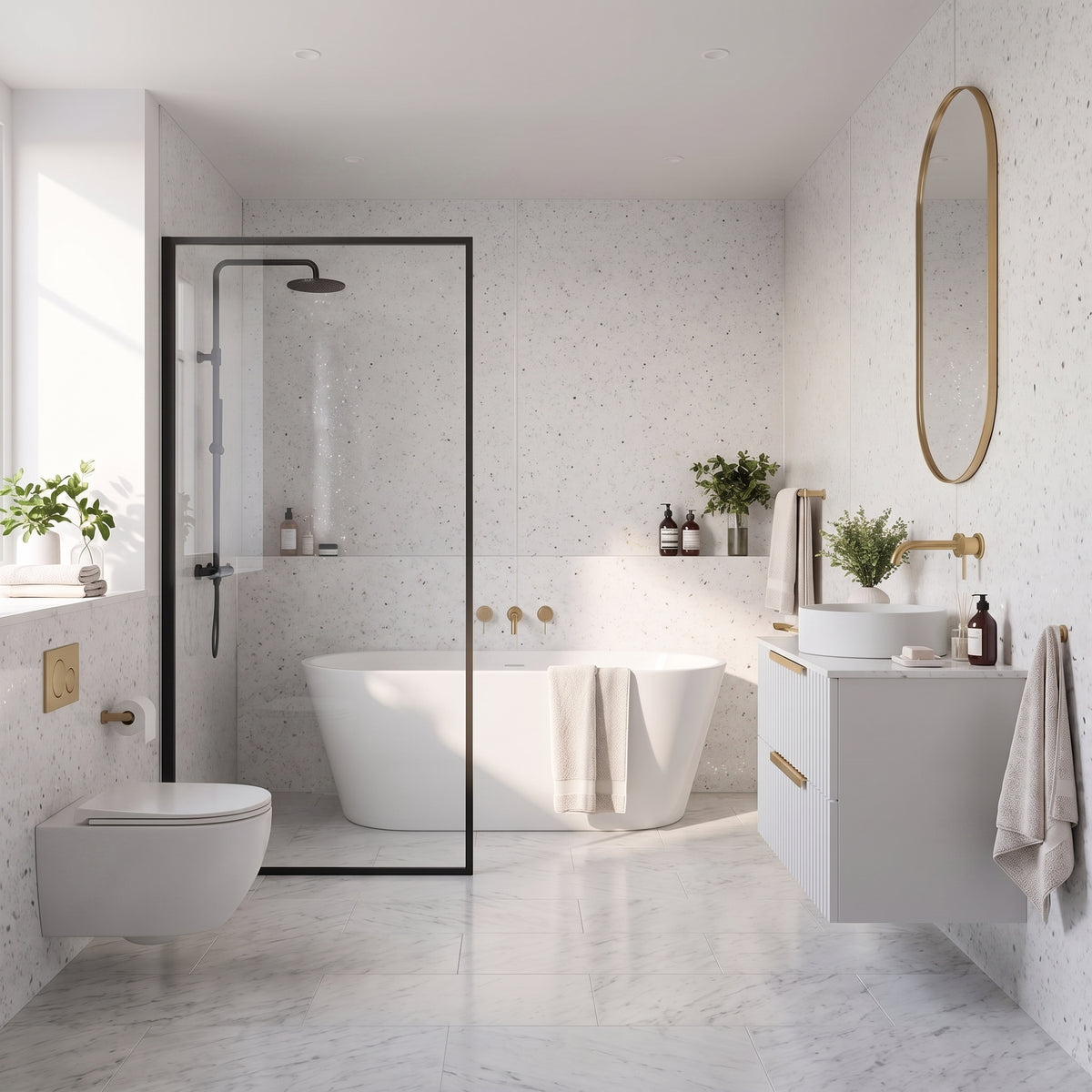 Hydraset Essentials White Sparkle 2 Pack PVC Wall Panels 1000x2400mm